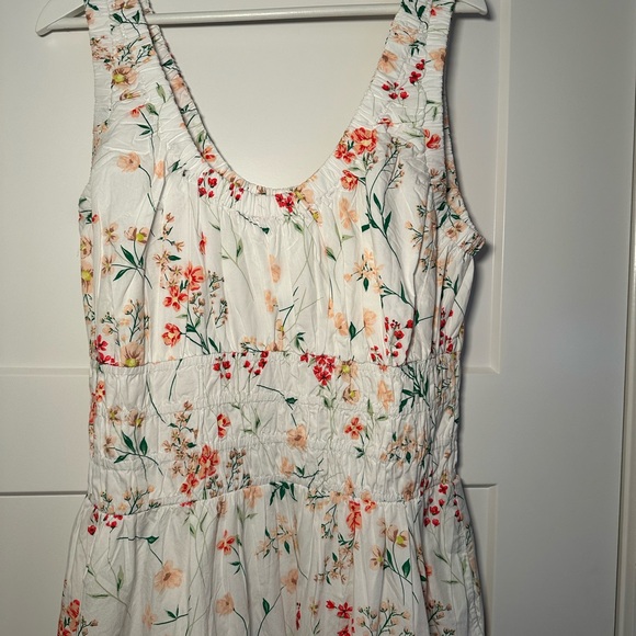 LOFT Floral Poplin Smocked Maxi Pocket Dress, Size XL - Picture 6 of 9